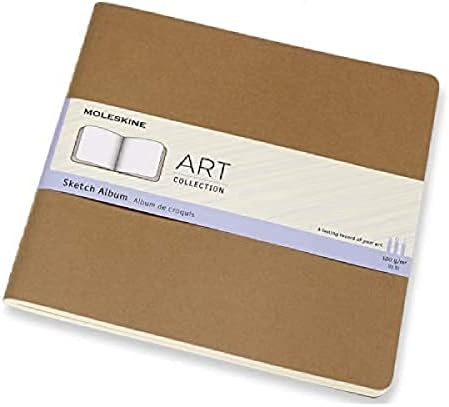 Moleskine Art Cahier Sketch Album, Hard Cover, Square Plain / Blank, Kraft Brown, 88 Strane