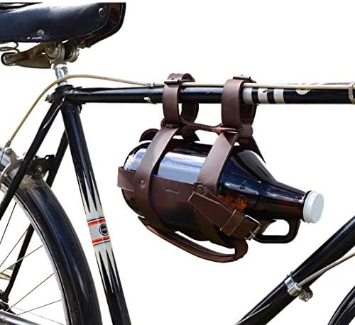 Sakriti & piće, debeli koža Growler nosač za bicikl, trake se mogu ukloniti, pivo Geek Essentials, Handmade uključuje 101 godine garancije:: Bourbon Brown