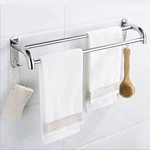 Muteiki Kupaonice ručnice, zidni nosač od nehrđajućeg čelika nosač ručnika bez kupatila ručnik s dvostrukim