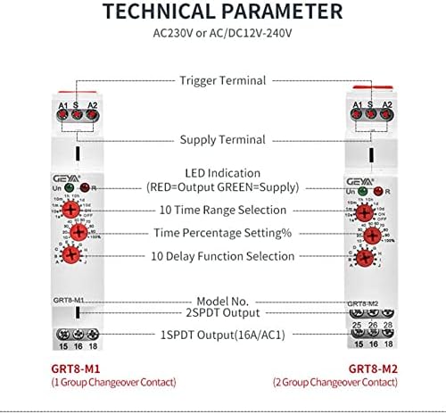 WOROLY Grt8-M 16a multifunkcionalni tajmer relej sa 10 funkcija izbora AC DC 12V 24V 220V