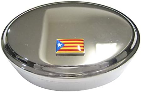 Kiola Designs La Senyera Estelada Katalonija Objava ovalna sitnica nakit