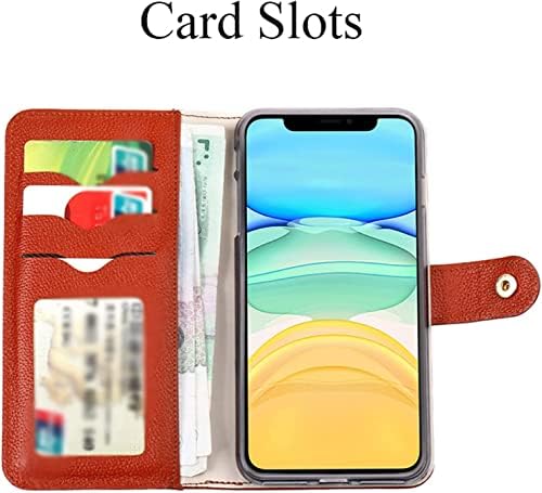 Sawidee torbica za novčanik za iPhone 14 Plus, vrhunski držač za kartice od prave kože magnetni Folio stalak