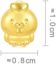 CHOW SANG SANG 999 24k Mini šarm od punog zlata Kineski Zodijak lijepa slatka životinjska Mini narukvica za
