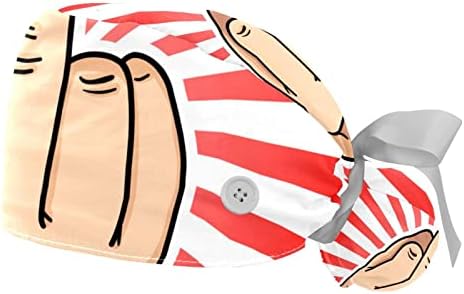 Radna kapa Tiger Stripe bijela Ispisana zaštitna kapica za kosu za prozračnu znojnu košulju upijajuća rep sa gumbima Jedna veličina odgovara sve dvije paketom