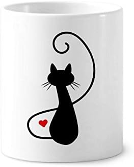 Mewing heart cat sihouette životinjska četkica za zube šalica od keramičke stalak za olovke