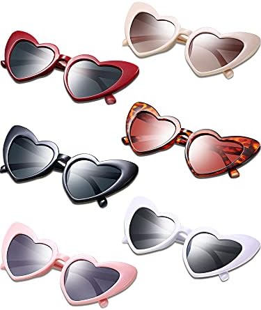 Frienda 6 pari sunčanih naočara u obliku srca mačje oči naočare za sunce Vintage naočare za srce za svadbenu