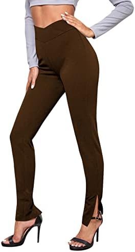 Esobo ženski crossover visokog struka Bootcut Yoga hlače Split Hlače Hlače Radne hlače Hlače