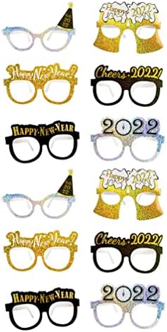 KESYOO 12PCS Novogodišnje naočare Funny stakleni okviri Fante naočale slavne zabave za 2022