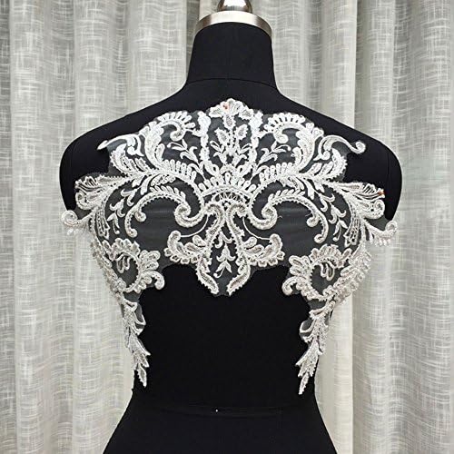 Zapanjujuća bridalna haljina čipka appique perling vez za veiveru fringe cvjetni momenti van-bijeli patch motif