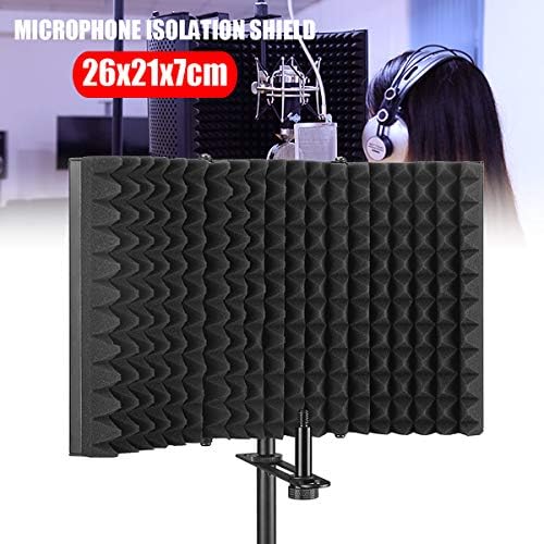 Profesionalni štit za izolaciju mikrofona, Pop Filter, Studio Mic reflektor pene za apsorbovanje zvuka za bilo koju Kondenzatorsku opremu za snimanje mikrofona Studio