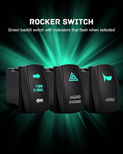 UTV komplet žmigavca Switch Rocker Switch & amp ;Rog & amp; prekidač za upozorenje na opasnost & amp; LED Flasher Relay ATV SXS Street Legal Kit za Polaris RZR Ranger Can-Am
