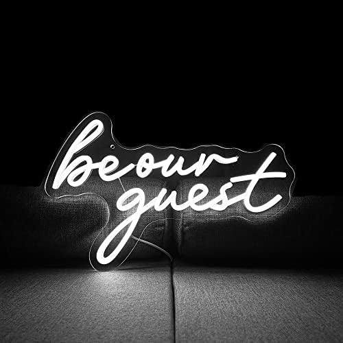 Budite naš gost Neonski natpisi riječi potpišite svjetlo kao pokloni za domaćinstvo LED svjetlo dobrodošlice za gostinjsku sobu minimalistička zidna Umjetnost, svadbena zabava, svadbeni tuš, Zaručnička zabava.