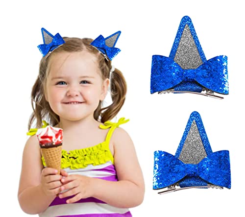 Plave pseće uši kopče za kosu / trake za glavu plavi pas Cosplay kostim mašna za kosu/kape za glavu Glitter Hair Accessories dekoracije za Noć vještica