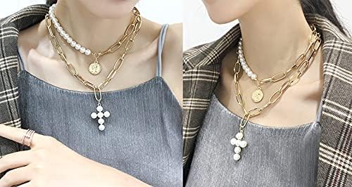 ANLAGARCE Bohemia Slojevita ogrlica sa ogrlicama sa ogrlicama sa zlatnim novčićima privjesak ogrlica