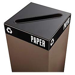 SAFCO proizvodi 2987BL javni kvadratni pričvršćivač recikliranja poklopca, izrez utora za novine i papir, crni