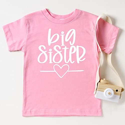 Olive Loves Apple Big Sister Heart Sibling Reveal T-Shirt za bebe i malu decu devojke sestre ili sestre