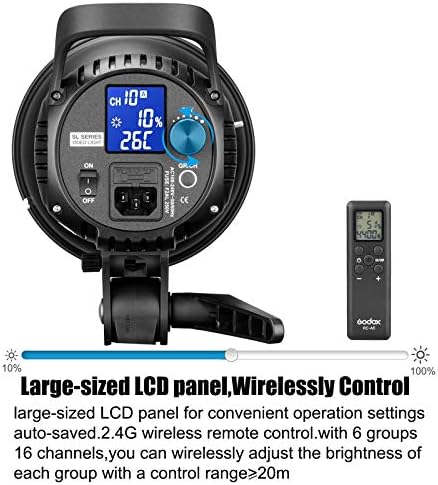 Godox SL-60W SL60W LED Video svjetlo za fotografiju 60W CRI95+ Qa>90 5600±300k Bowens nosač, bežično podešavanje svjetline, 433MHz sistem grupiranja, za video snimanje, vjenčanje sa krpom za čišćenje