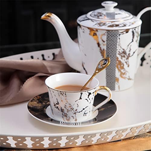Teksturirani čaj za kafu i tanjir od zlata od zlata i tanjir set za čaj za čaj čaj čajnik čajnik domaćinstvo