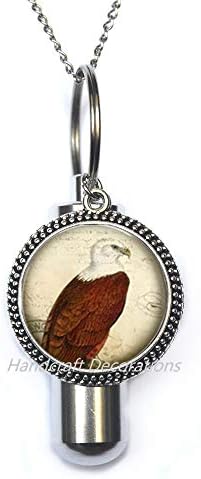 HandcraftDecorations Eagle kremacija urna ogrlica, orao šarm, orao nakit, ptica kremiranje urn ogrlica, orao urn kremiranje urn ogrlica.f233