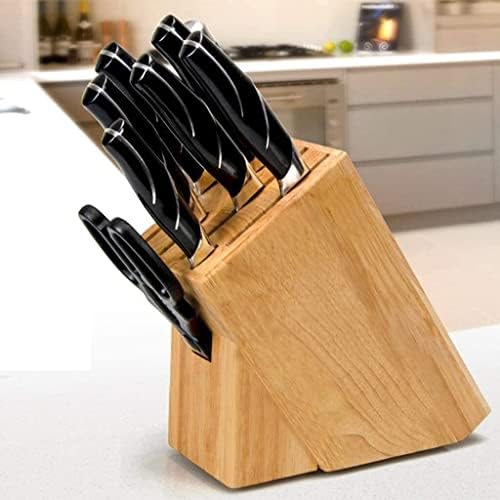 Drvo Drvo nož blok bez noževa, Countertop mesarski blok držač nož i organizator sa širokim prorezima za lako kuhinjski nož skladište nož blok