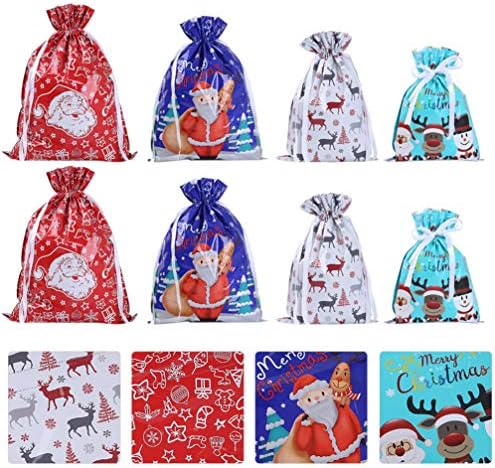 Cabilock 4pcs Božić Candy torbe vezica Santa sob snjegović Tote poklon poslastica torbe Božić Tree viseći ukrasi Holiday Božić centralni potrepštine za zabavu usluge