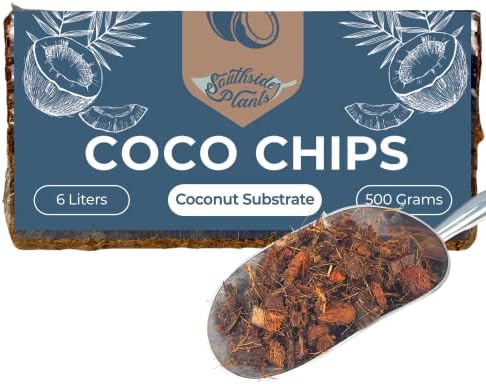 Southside Plants Coco Chip srednji kokosov supstrat za vrtnu zemlju za saksije - organska & ekološka cigla 1.1 lb za unutrašnju i vanjsku cvijeće rast biljaka-500 grama