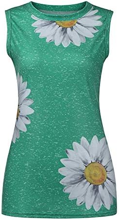 Floral Tank Top ženske Casual Crew bluze bez rukava 2023 ljetne široke prsluke sa uzorcima za helanke