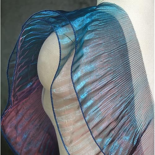 5 dvorišta Retro ruffle naletirana šifonska obloga haljina ukras tille tkanina za šivanje obrezivanja
