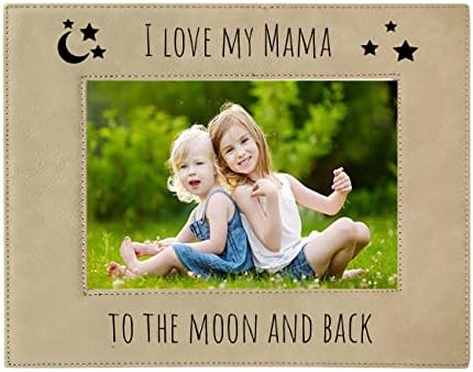Volim svoju mamu na mjesec i leđa laserska ugravirana kožna koža zid kože zid / stoltop majčin dan svijetlo