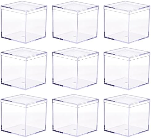 Anoidno Cupcake Kontejneri 9pcs Clear Plastic Square Cube Cox Mini nakit poklon kutije CANDY CONTENEALS