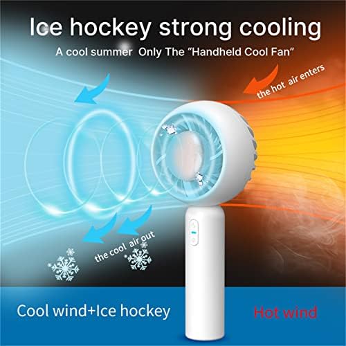 Lawrni ručni cool ventilator, [hlađenje hokeja na ledu] Mini prijenosni ručni ventilator,ljetni USB punjivi lični ventilator, mali ventilator sa 3 brzine i za putovanja/putovanje / šminkanje/ured
