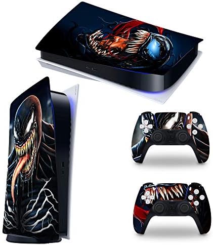 Crna Hero PS5 koža za konzole i kontrolere Vinilna naljepnica, izdržljiva, otporna na ogrebotine, bez mjehurića, kompatibilna sa PS 5 Babita Dogra