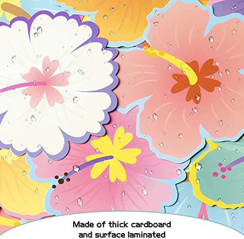 BeYumi 45 kom ljetni Luau hibiskus cvjetni izrezi ukrasi za oglasnu ploču Set Kreativni zidni dekali umjetnički dekor za školu u učionici proljeće ljeto tropska Havajska tematska Rođendanska zabava Baby Shower