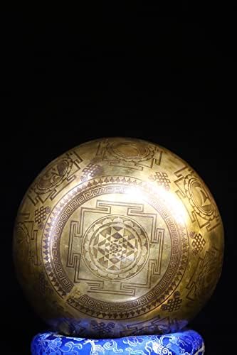 8 Tibetanske hram sa kolekcijom starih brončana oslikana sanskrit manjushri buda zvučna zdjela molitvena posuda