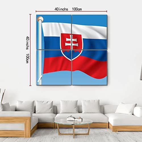 ERGO PLUS Zastava Slovačke zidna Umjetnost zapanjujuća rastegnuta slika spremna za vješanje za Kućni