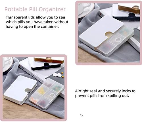 Prijenosni Organizator pilula, 6 pretinaca putna torbica za torbicu ili džep -mala kutija za pilule dozator