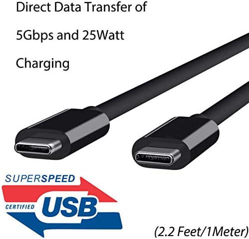 USB Type - C kabl za direktno punjenje i prenos podataka kompatibilan sa LG Tone Style HBS-SL6S sa dvostrukim 2 5Gbps USB-C konektorima!