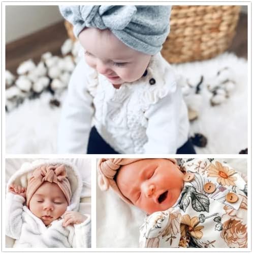 Baby girl turban hat mali pamuk pamuk sa lukom za 3-12 mjeseci Dječak djevojka zimski pleten šešir pamučne kape