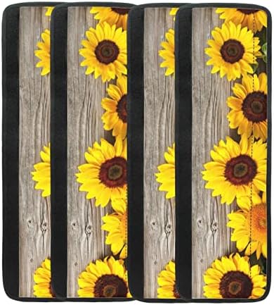 Jndtueit suncokretov frižider protiv rukavica sa ručkom, set za cvijeće sa drvenom teksturom od 2 dekora