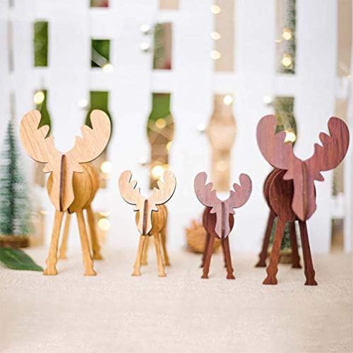 Nuobesty Drvene igračke Načinci Životinje Figurice Božićne drvene božićne jelena figurica kip božićne
