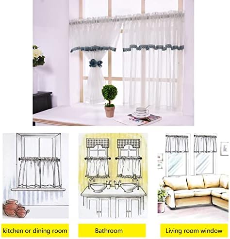 GELIZURE White Polu-čiste zavjese za prozor - polu zavjese za zavjese za kuhinju / ormar / dječja soba - Light