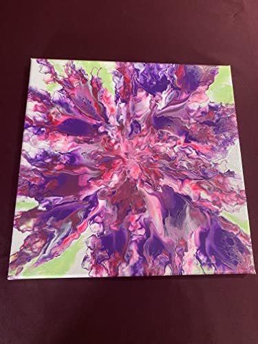 Originalna umjetnička djela akrilne boje za tečnost na platnu - 12 x 12 - Bursting Bloom