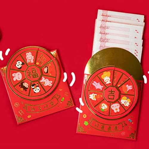 ABOOFAN 6 kom 2023 kineska Nova Godina crvene koverte godina zeca Kineski Hongbao crtani crveni paketi pogledajte koverte sa srećnim novcem za svadbenu zabavu Prolećnog festivala