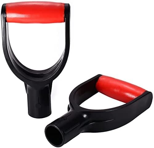 Auniwaig ručka za držanje lopate zamjena D oblika 32 mm unutrašnjeg prečnika baštenska Lopatasta viljuška za lopaticu za lopaticu za kopanje alata za grabljenje, PVC, 2 kom crvena crna