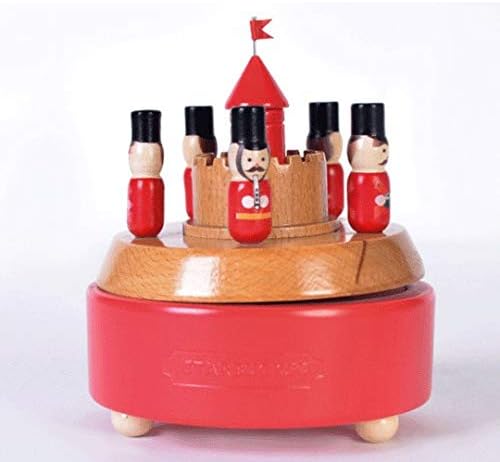 Gkmjki Walnut Rotirajuća bukva muzička kutija Rođendanski namještaj Dekoracija Kreativna poklon Muzička