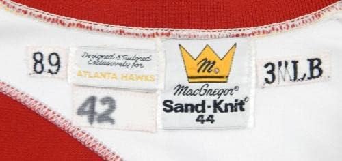 1989-90 Atlanta Hawks Kevin Willis 42 Igra Polovna bijela Wu Jakna sa jaknom zastava USA zastava 0