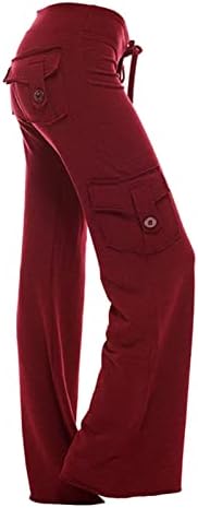 Bootcut joga hlače za žene rastezanje treninga Cargo joga hlače vrećaste lukave nogu Palazzo hlače sa džepovima
