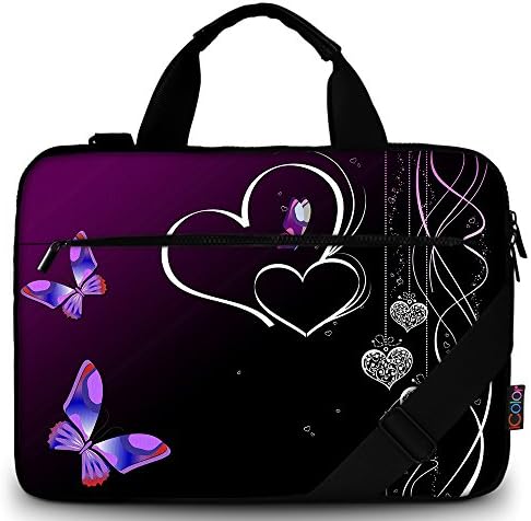 icolor 15 15.6 inčni laptop messenger torba zaštitni ramena slučaj -Purple Heart & leptir