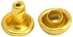 Wuuycoky Golden Dvostruka kapa gljiva za zakovice metalni nosač 6 mm i post 6mm pakovanje od 100 setova
