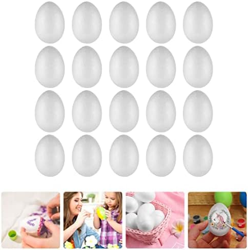Cabilock 20pcs Uskršnji pjena jaje bijela jaja zanat za jaje pjena DIY Craft Uskršnja jaja igračka ručno rađena jaja kugla za djecu slikanje Uskršnje jaja ukrasi